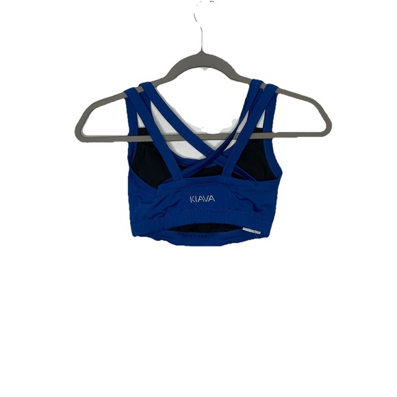 Kiava Women's Blue Sports Bra Size Small Pullover Activewear Workout Top - Picture 2 of 4